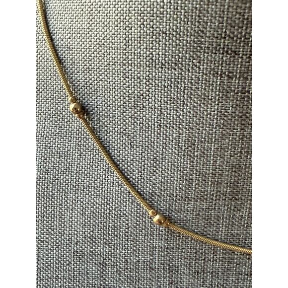 Vintage Revlon Necklace Gold Tone Beaded Minimalist Choker Stackable Capsule 18” - Picture 2 of 7